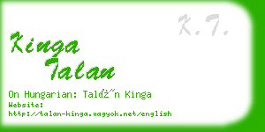 kinga talan business card